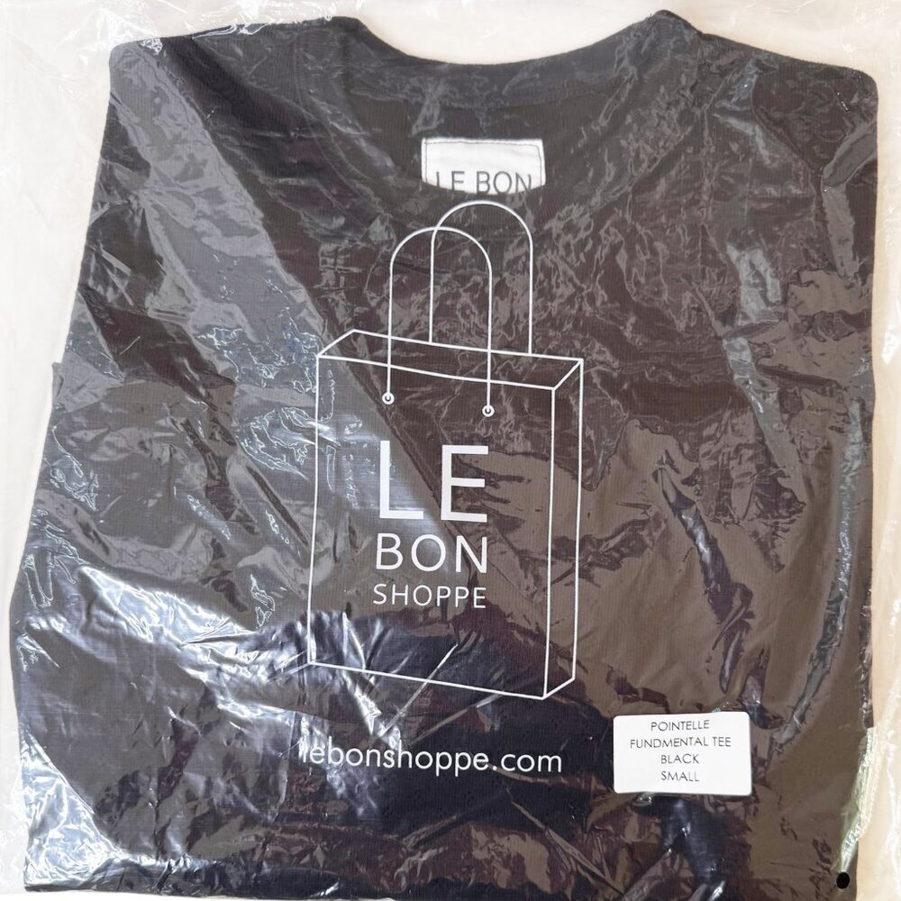 Le Bon Shoppe Pointelle Fundamental Tee in Black NWT - Picture 3 of 4